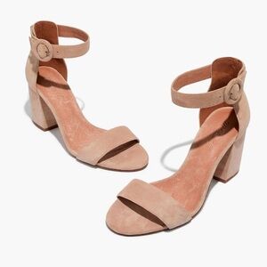 Madewell Nude/Beige Suede Ankle Strap Sandals